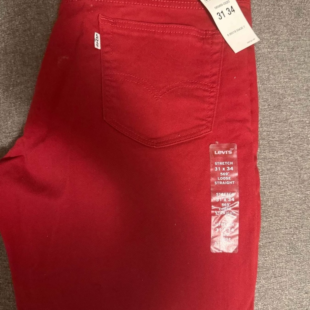 Levi's Red Straight Leg Jeans